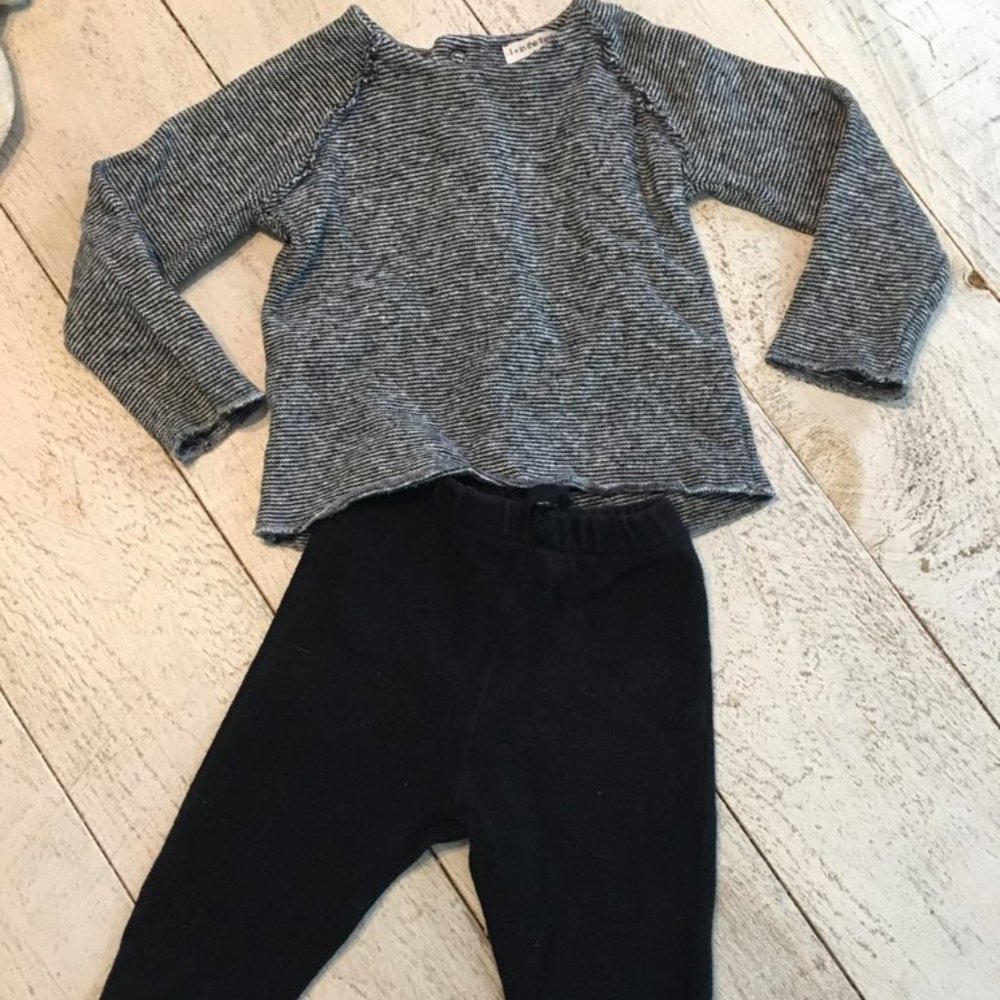 1 + in the family black and white striped set